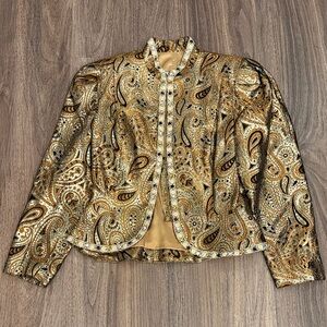 Vintage 1980s Partique Paisley Gold Women's Jacket